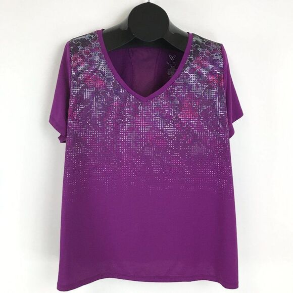 Lane Bryant LIVI Active Mesh Inset Athletic Tee Womens Plus 18/20 Purple Stretch - Picture 1 of 9